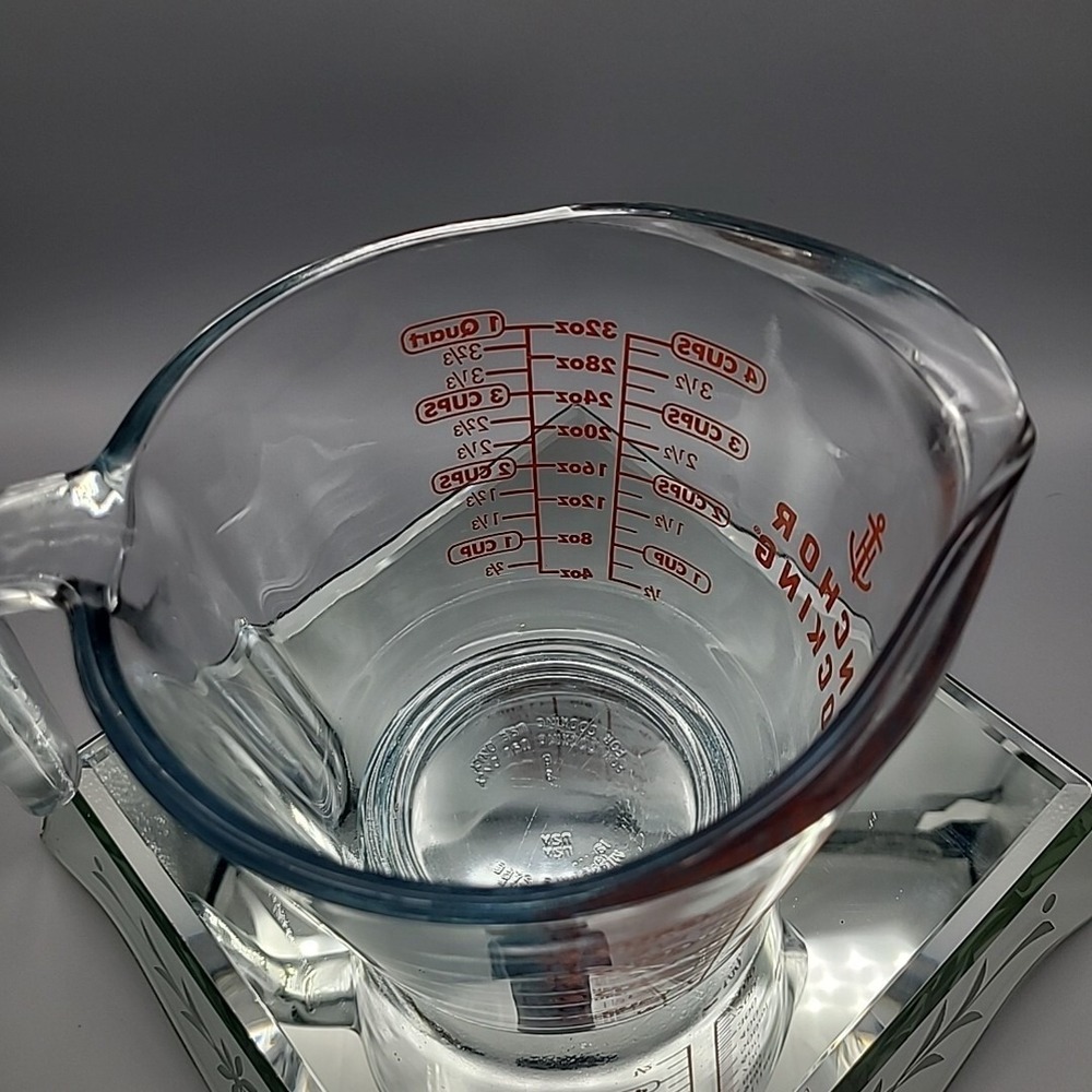 Anchor Hocking 4 Cup Glass Measuring Cup 32oz Red Lettering #8 - Picture 5 of 7